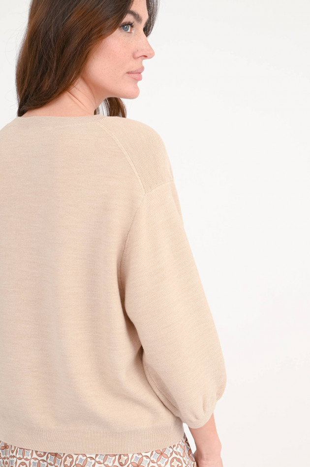 Hemisphere Wollpullover mit U-Boot-Ausschnitt in Sand