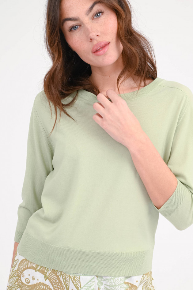 Hemisphere Wollpullover mit Rundhalsausschnitt in Pistazie