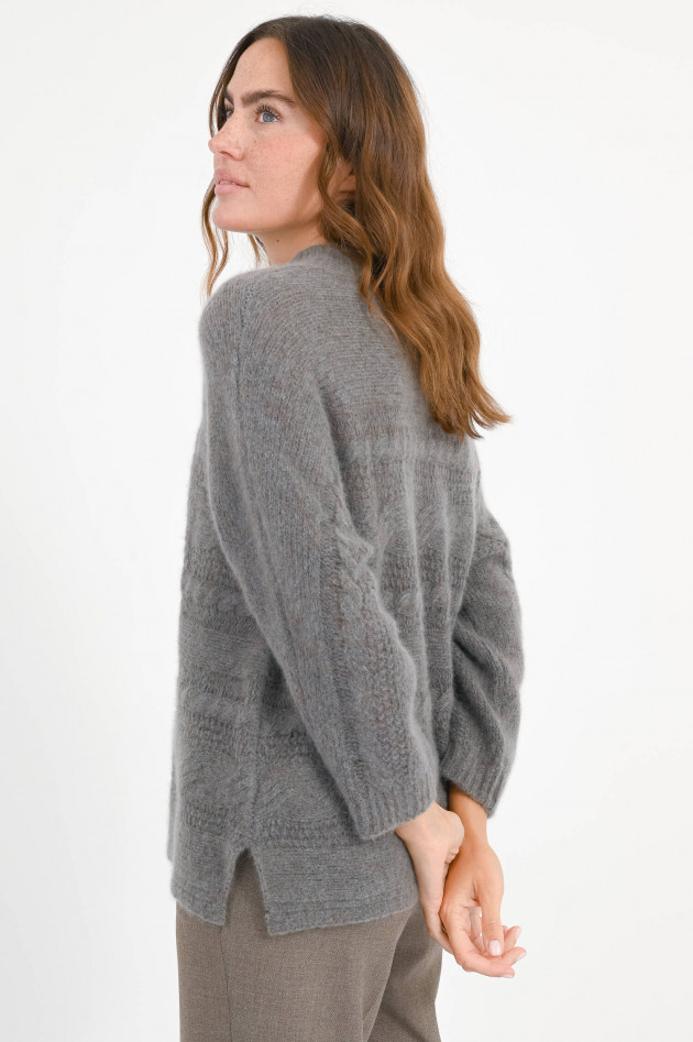 Hemisphere Cashmere-Mix Pullover mit Strick-Design in Grau