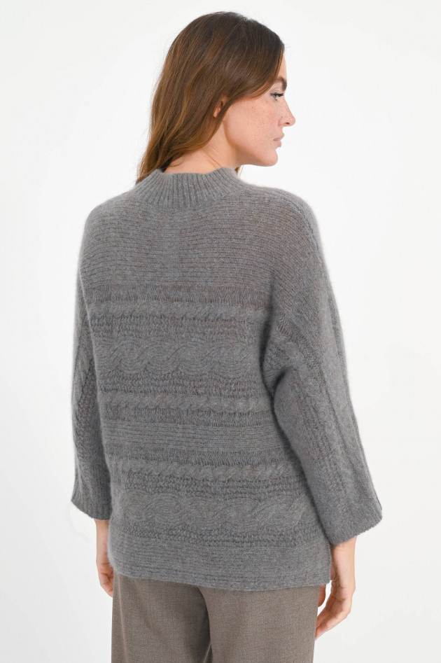 Hemisphere Cashmere-Mix Pullover mit Strick-Design in Grau