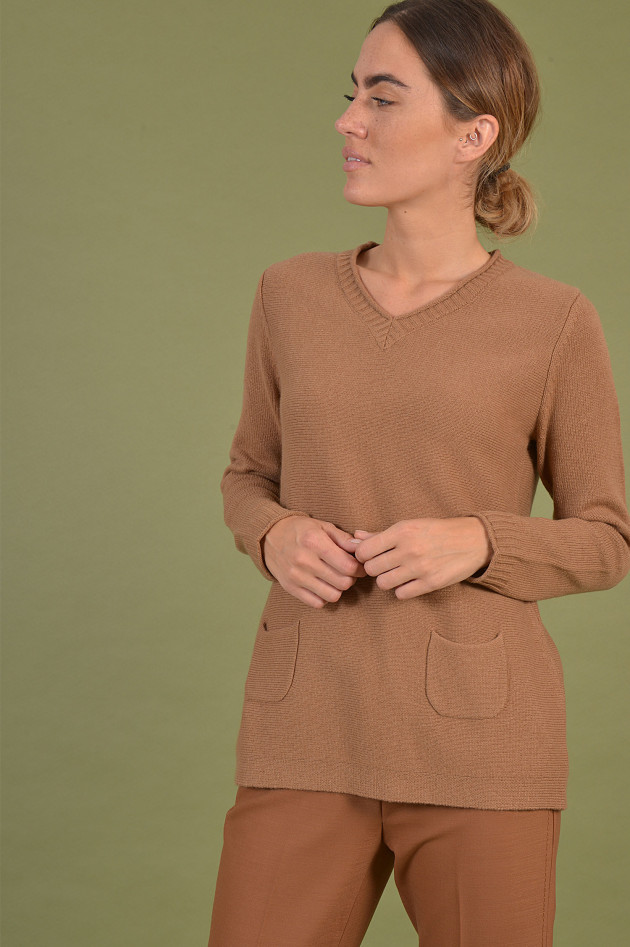 Hemisphere Pullover aus Cashmere in Camel