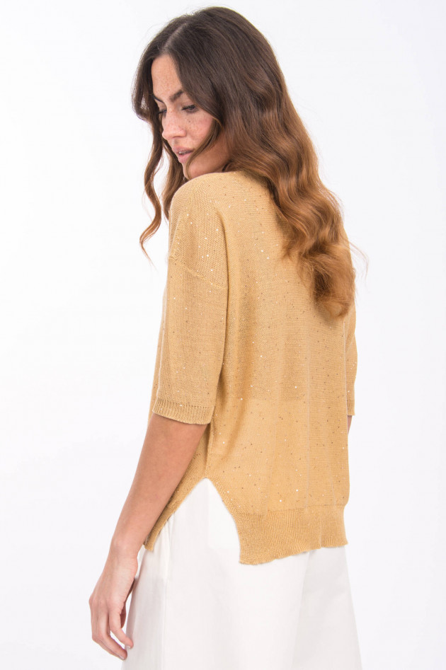 Hemisphere Leichter Pullover mit Pailletten in Camel