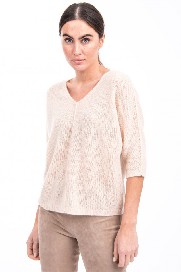 Hemisphere Pullover aus Kaschmir-Seiden-Mix in Beige