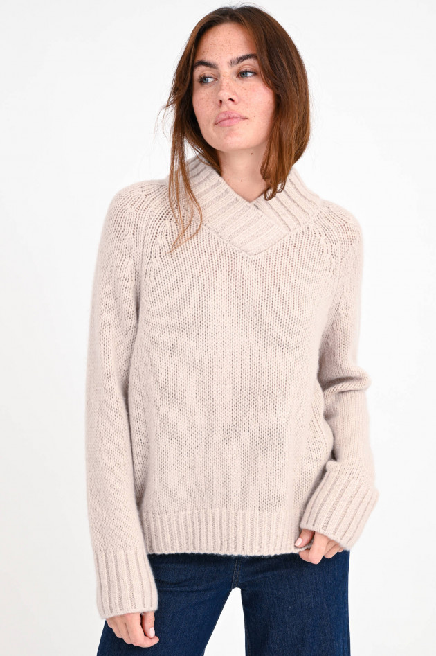 Hemisphere Strickpullover mit V-Ausschnitt in Beige