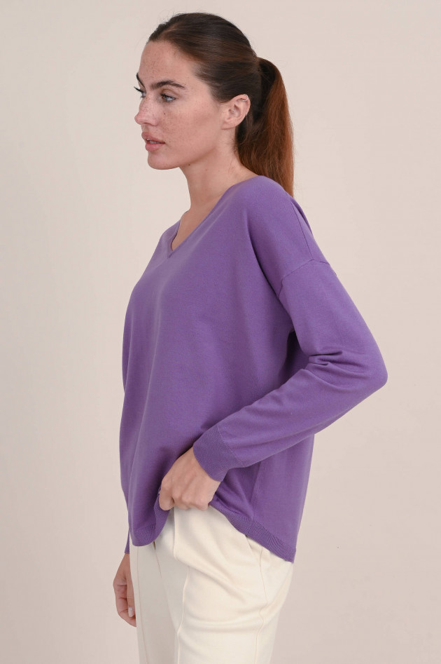 Hemisphere Merino Feinstrick Pullover in Violett