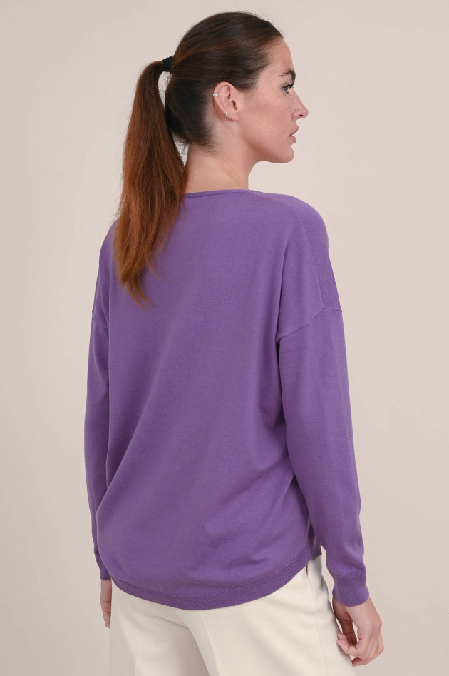 Hemisphere Merino Feinstrick Pullover in Violett