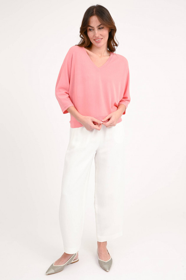 Hemisphere Pullover aus Wolle mit V-Ausschnitt in Fresh Peach