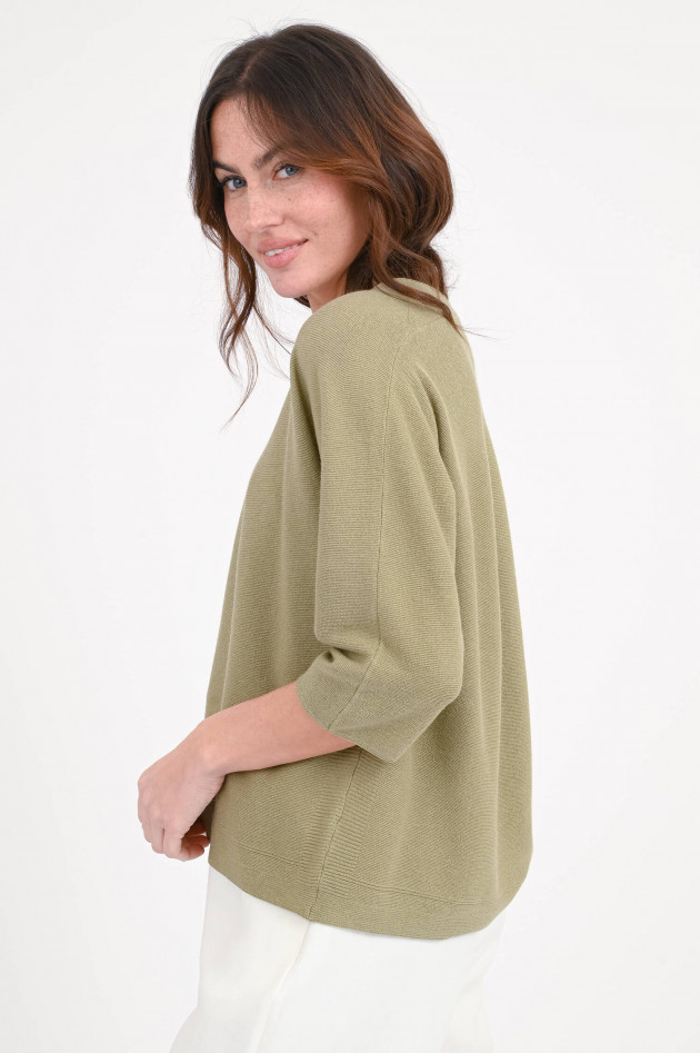 Hemisphere Pullover aus Baumwoll-Seide-Mix in Khaki