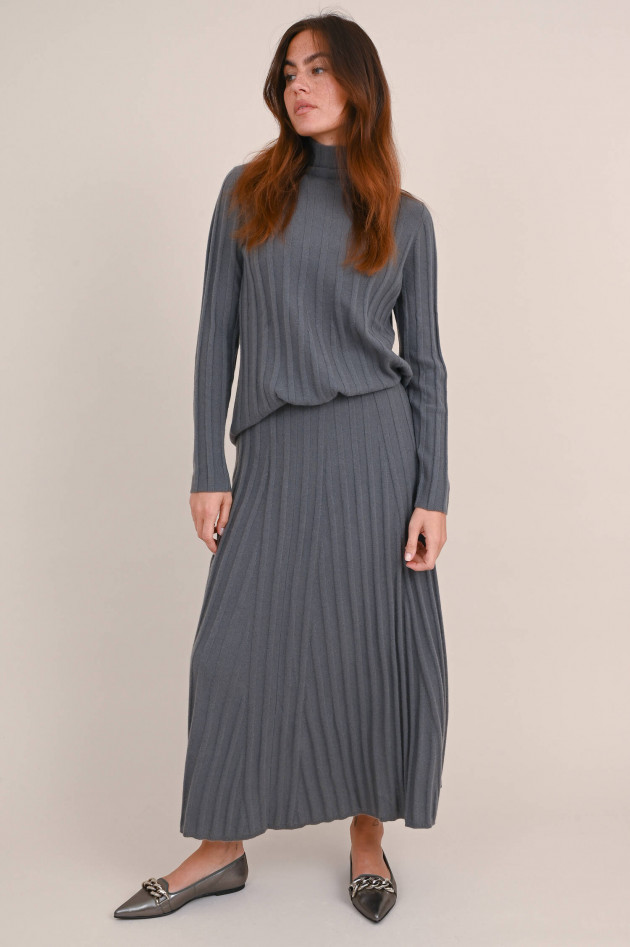 Hemisphere Midi Rock aus Cashmere in Grau