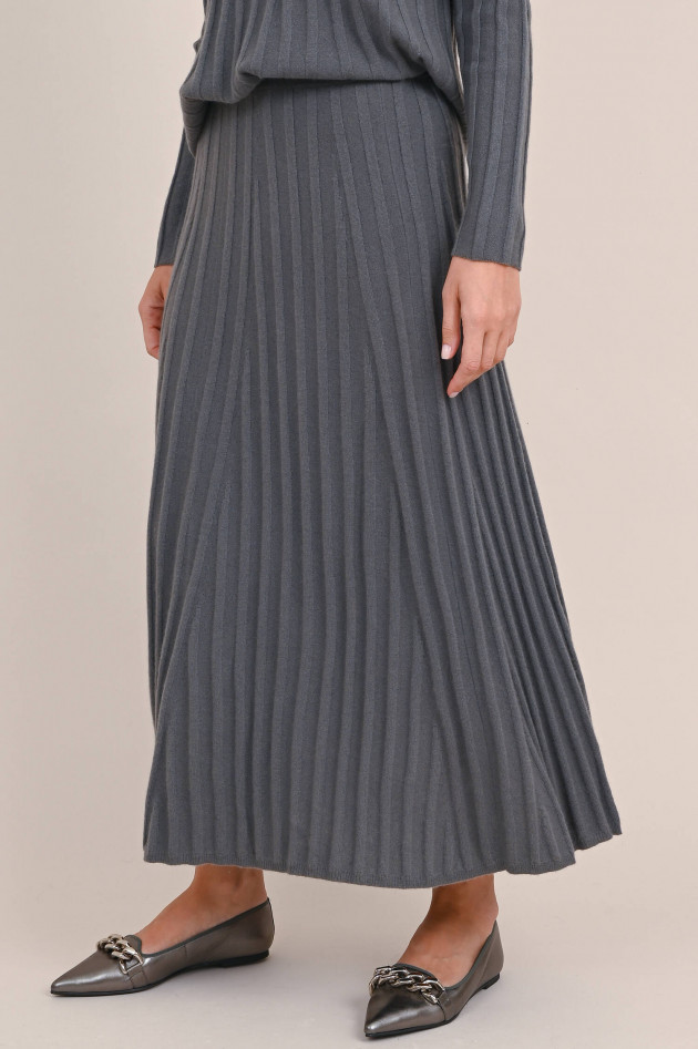 Hemisphere Midi Rock aus Cashmere in Grau