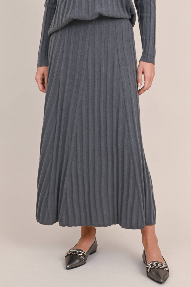 Hemisphere Midi Rock aus Cashmere in Grau