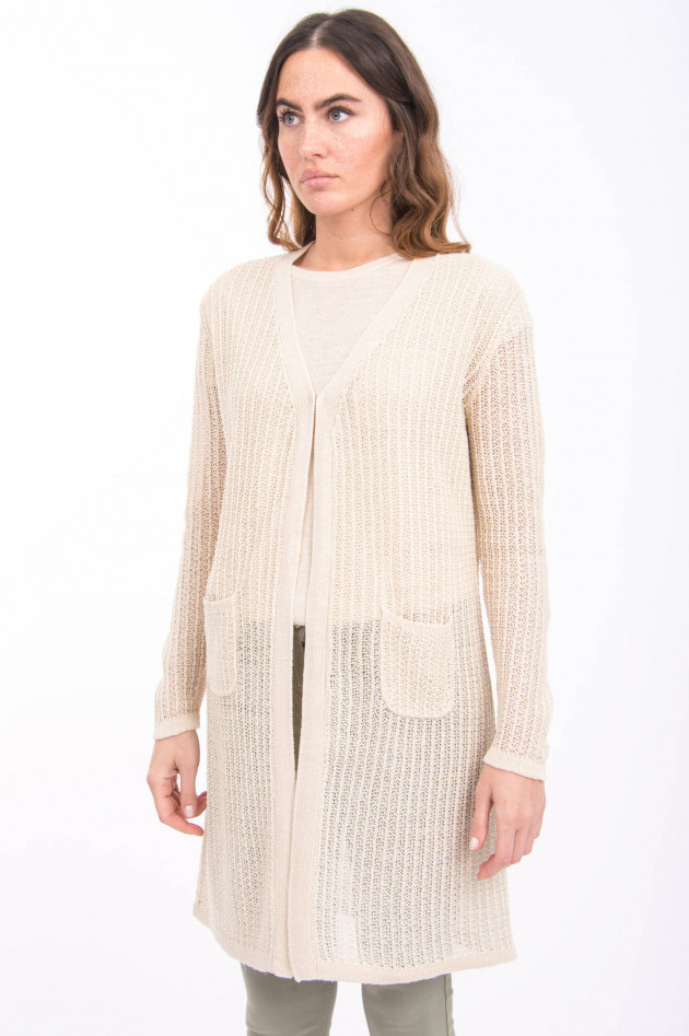 Hemisphere Leinen-Cardigan in Cream