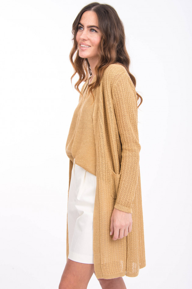 Hemisphere Leinen-Cardigan in Camel