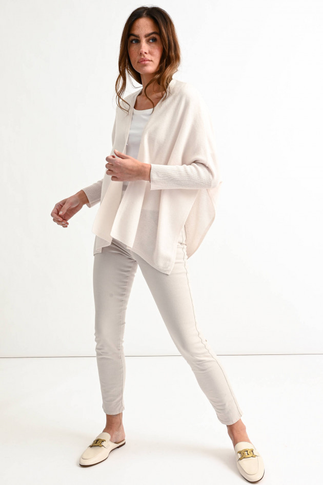 Hemisphere Cashmere Cardigan mit offenen Seiten in Creme