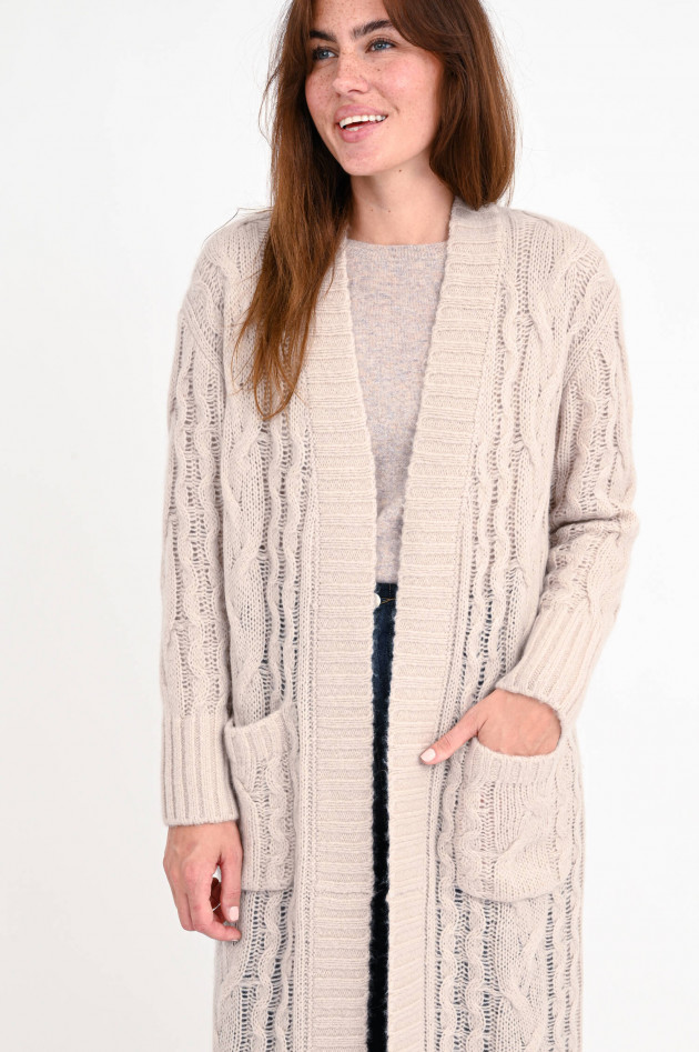 Hemisphere Langer Cardigan aus Wollmix in Beige