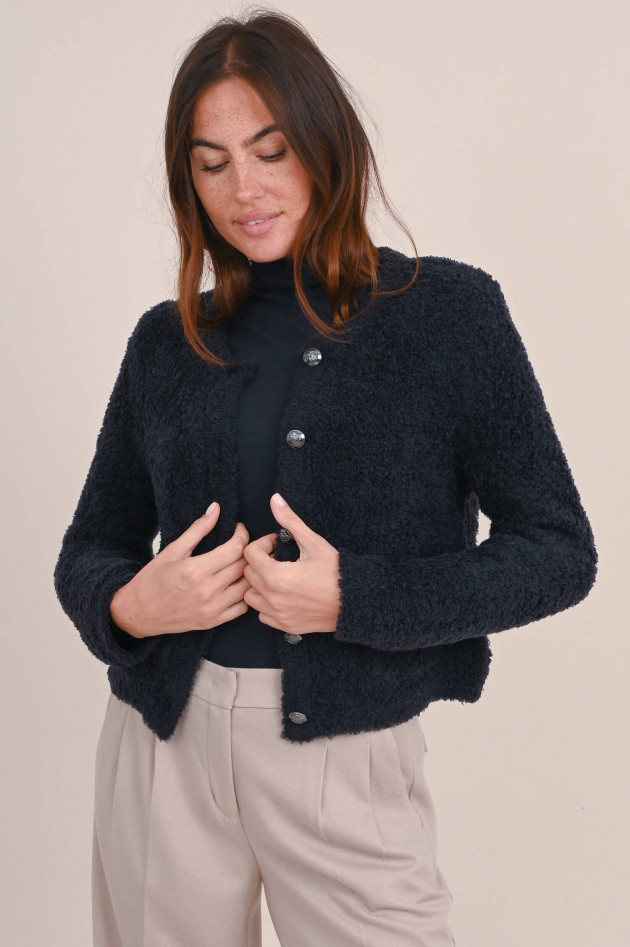 Hemisphere Bouclé Strickjäckchen in Schwarz