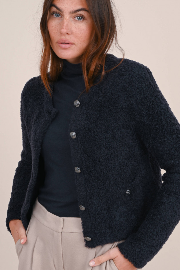 Hemisphere Bouclé Strickjäckchen in Schwarz