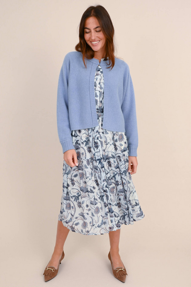 Hemisphere Woll-Mix Strickweste in Hellblau