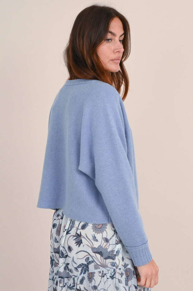 Hemisphere Woll-Mix Strickweste in Hellblau