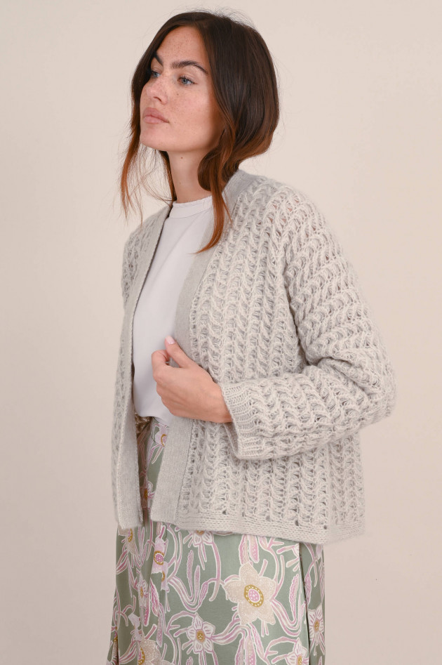 Hemisphere Grobstrick Weste aus Cashmix in Beige