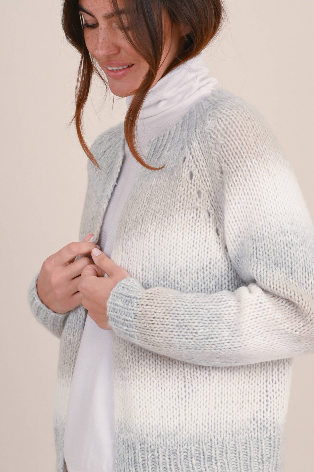 Hemisphere Strickweste aus Cashmix in Beige/Grau