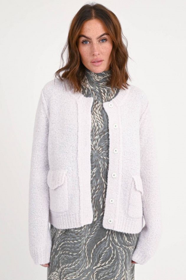 Hemisphere Jacke aus Tweed-Bouclé in Hellgrau