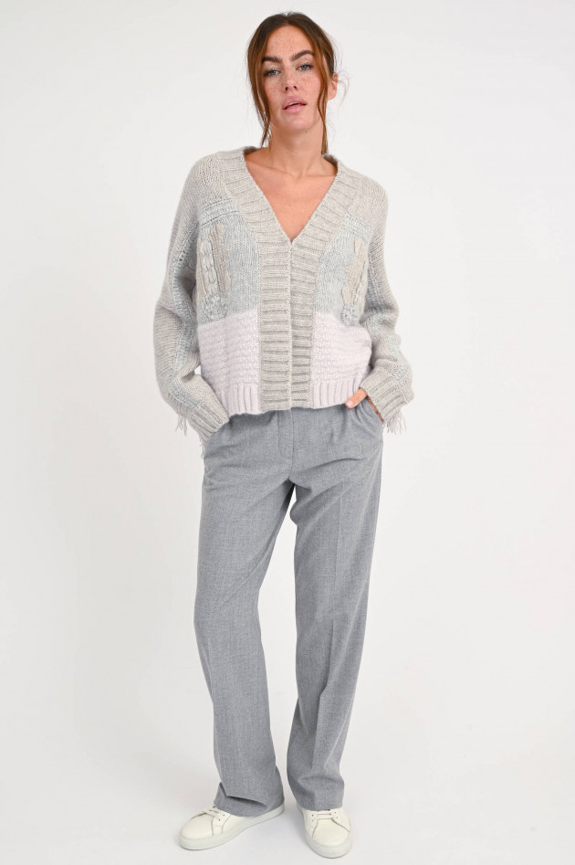 Hemisphere Cardigan mit Fransen-Details in Hellgrau