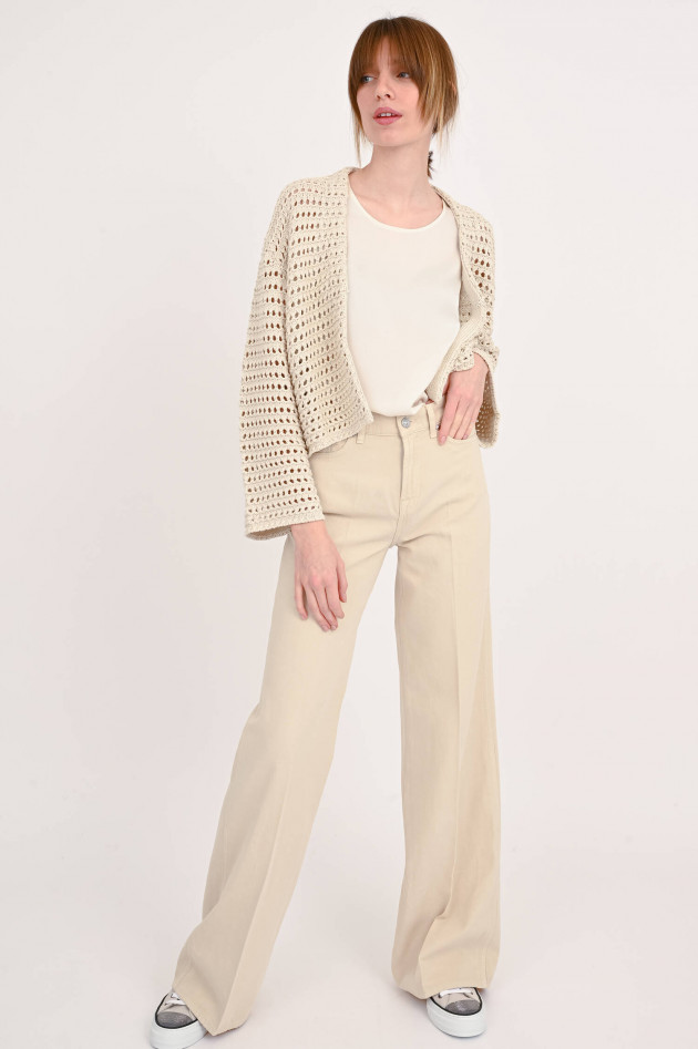 Hemisphere Kurze Grobstrick-Jacke in Natur