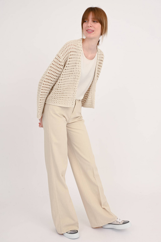 Hemisphere Kurze Grobstrick-Jacke in Natur