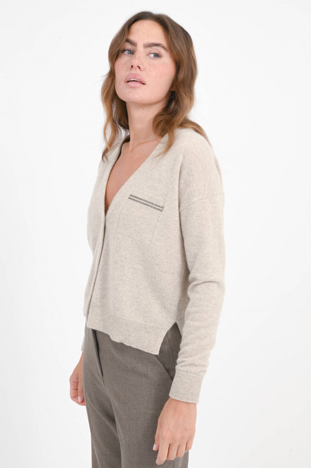 Hemisphere Cashmere-Strickweste in Almond