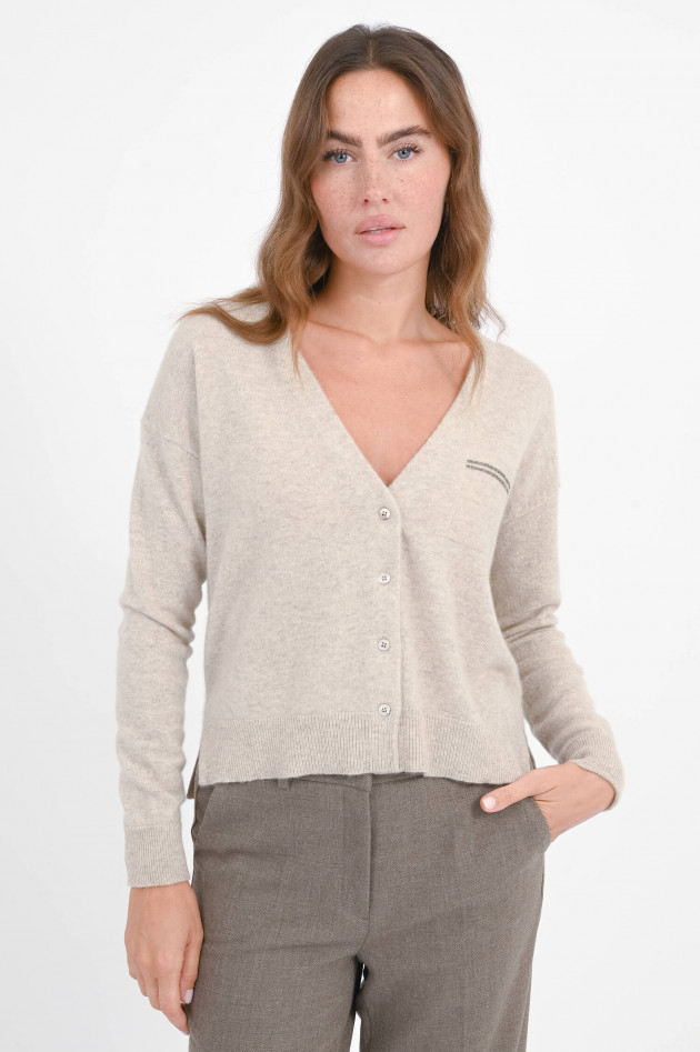 Hemisphere Cashmere-Strickweste in Almond