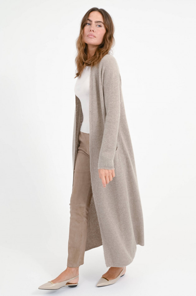 Hemisphere Maxi-Cashmere-Cardigan in Macadamia