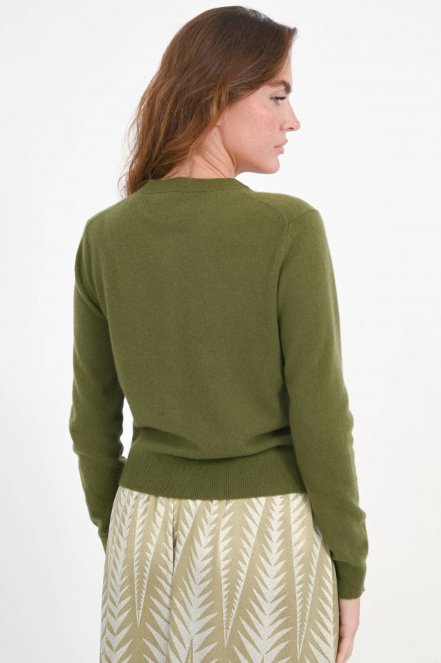 Hemisphere Strickjacke mit aufgesetzten Taschen in Moosgrün