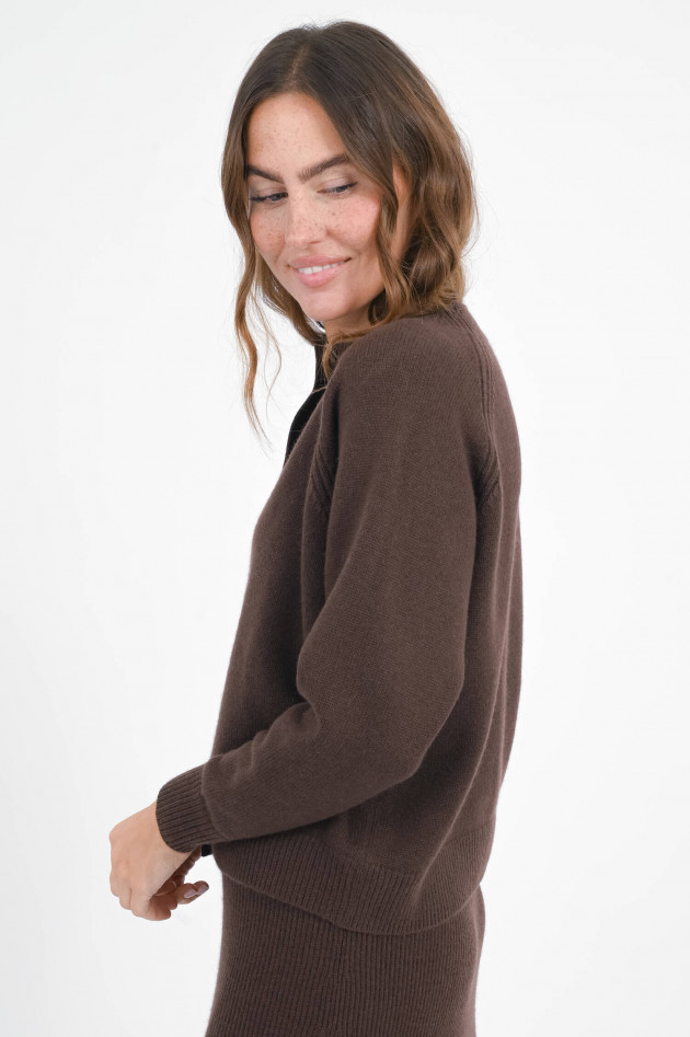 Hemisphere Strickjacke mit Raglanärmel in Bitter Chocolate
