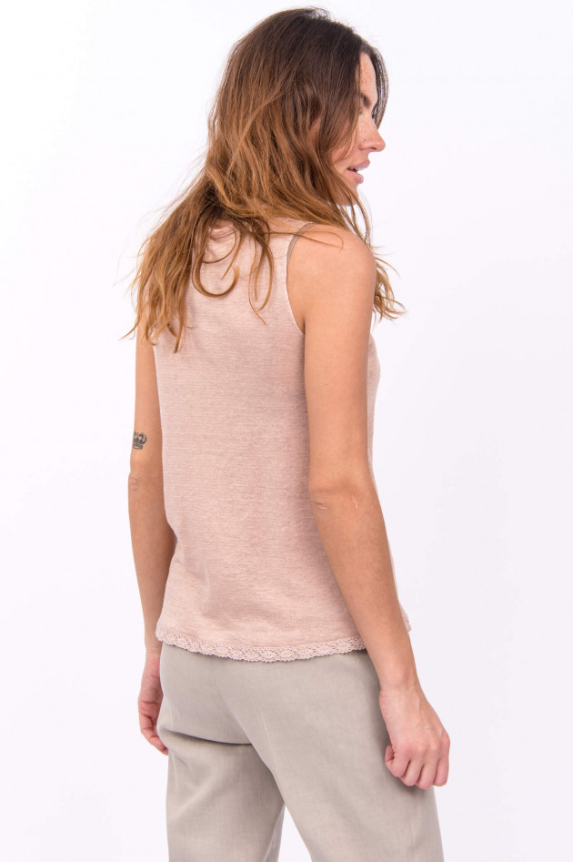 Hemisphere Leinenshirt mit Spitze in Rose