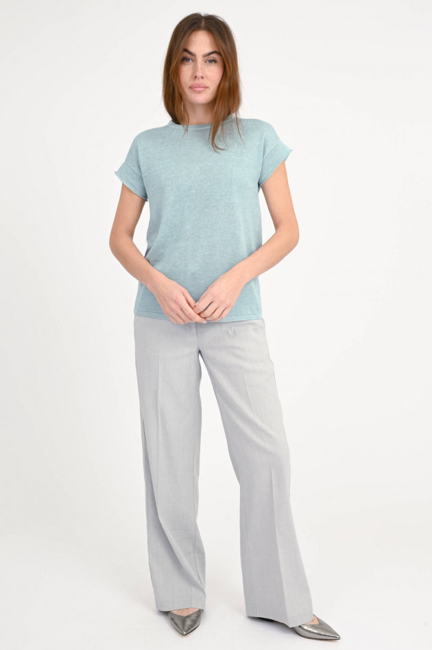 Hemisphere Leinen-Shirt mit Rundhalsausschnitt in Blue Summer