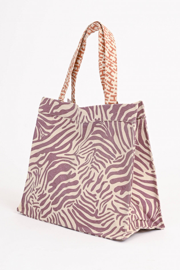 Hemisphere Canvas Shopper in Lila/Rot gemustert