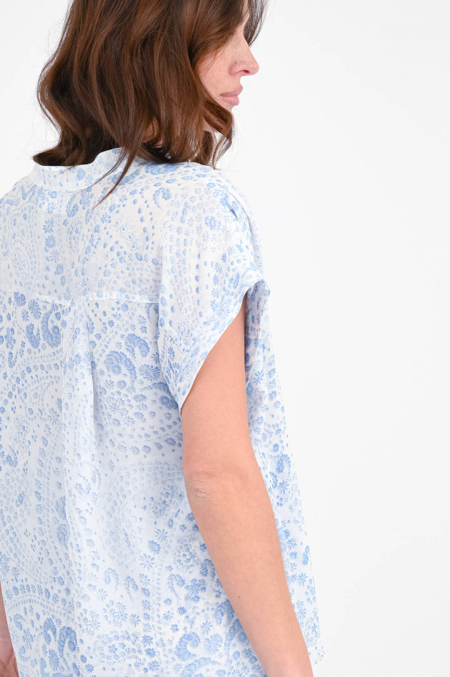 Hemisphere Blusenshirt POSY in Hellblau/Weiß gemustert