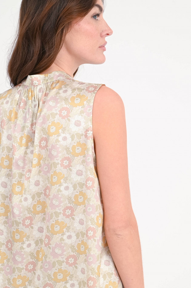 Hemisphere Seiden-Top mit Blumenmuster in Beige/Rosa/Grüm