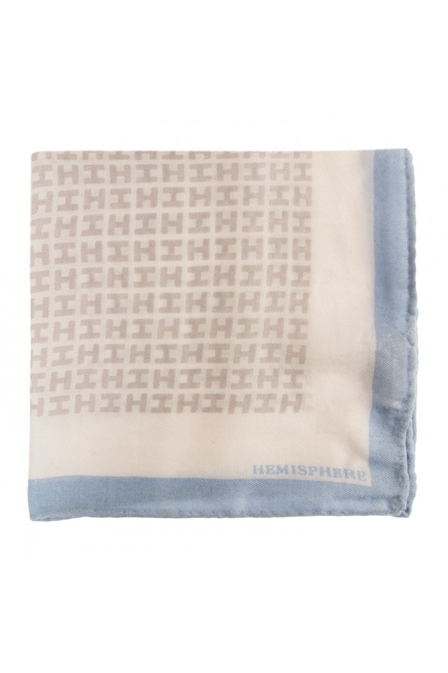 Hemisphere Seidentuch in Beige/Blau gemustert