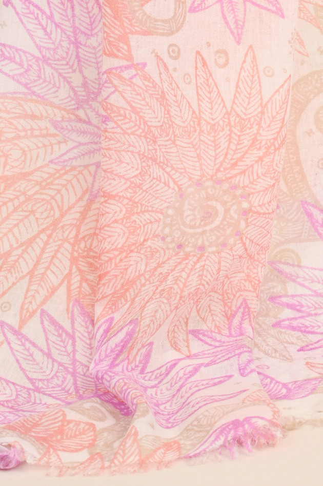 Hemisphere Schal INKE in Lila/Peach floral gemustert