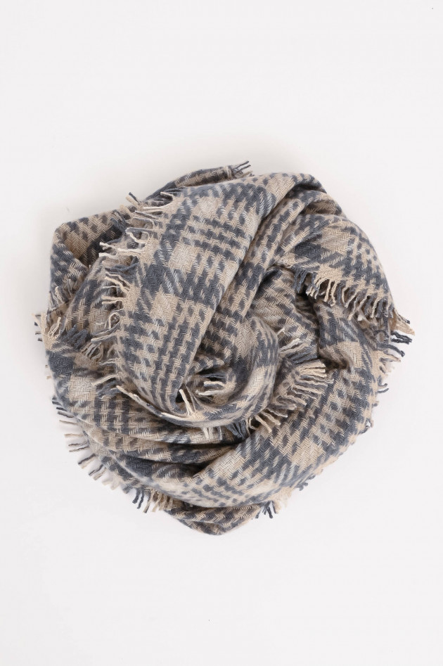 Hemisphere Cashmere-Seide-Mix Schal GALENO in Creme/Grau