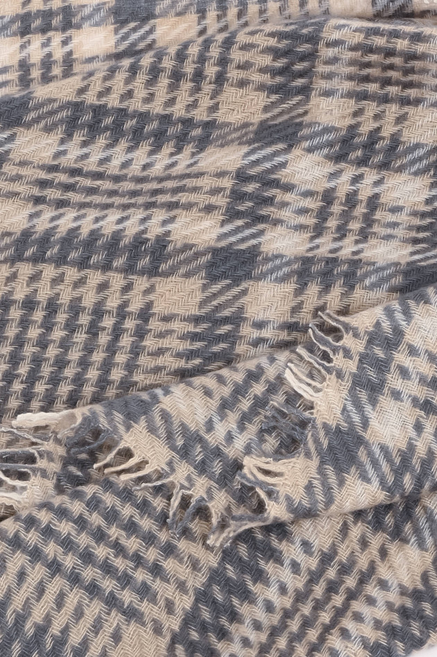 Hemisphere Cashmere-Seide-Mix Schal GALENO in Creme/Grau