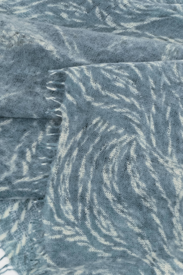 Hemisphere Cashmere-Schal LALABIG in Blau/Grau gemustert