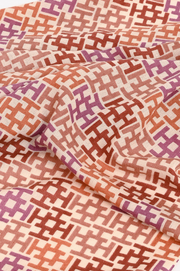 Hemisphere Cashmere-Schal ALIKI in Pink/Orange gemustert