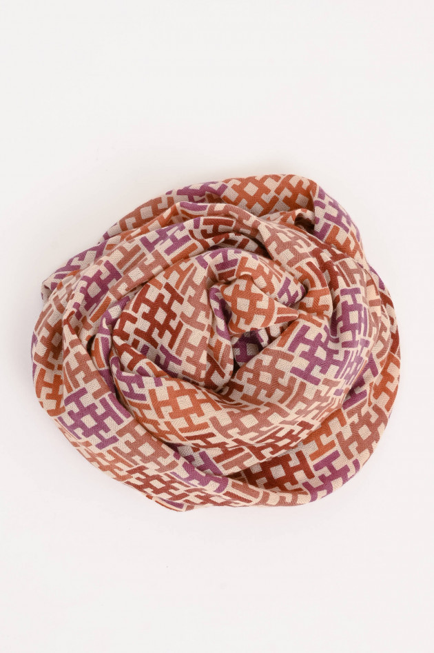 Hemisphere Cashmere-Schal ALIKI in Pink/Orange gemustert