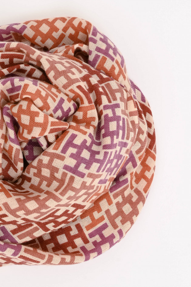Hemisphere Cashmere-Schal ALIKI in Pink/Orange gemustert