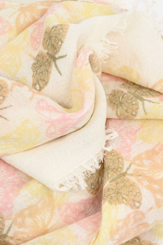 Hemisphere Cashmere-Seide-Schal MUFAIR in Crem/Rosa/Gelb