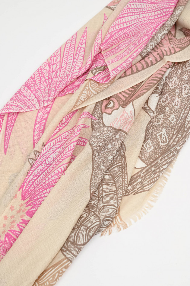 Hemisphere Cashmere-Seide-Schal in Rosa/Pink/Beige