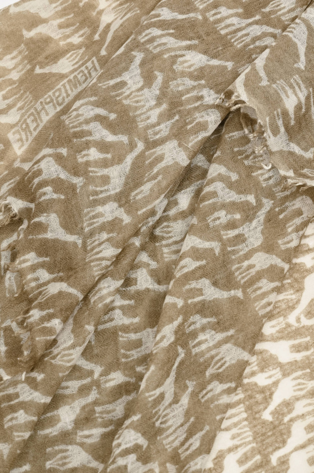 Hemisphere Wollschal MLUCK in Khaki/Weiß